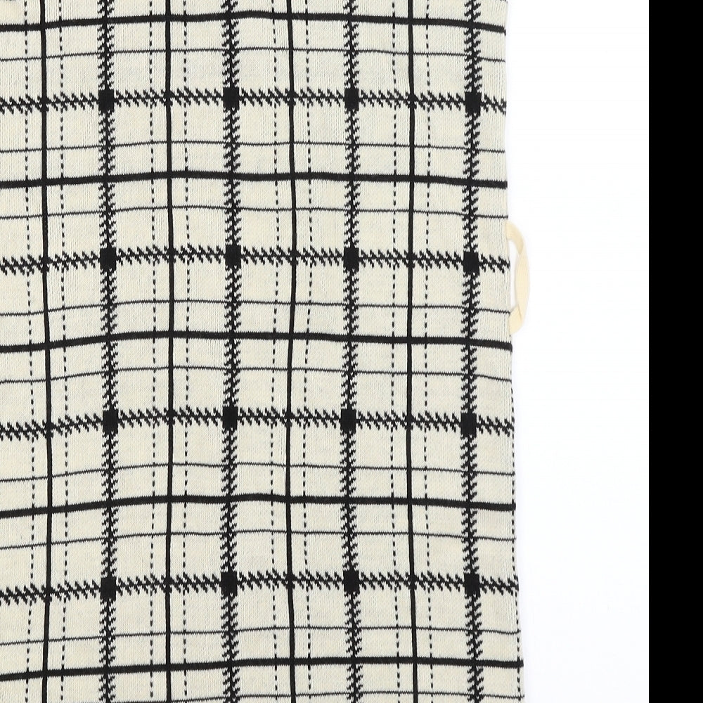 Primark Womens Beige Check  Wrap Jumper Size 6