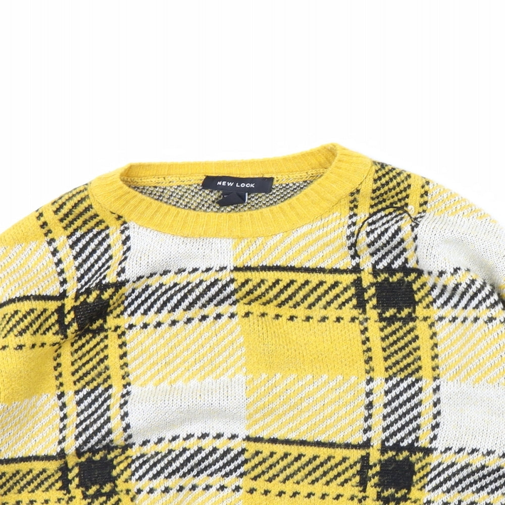 Womens UK Size S New Look Yellow Pullover Jumper