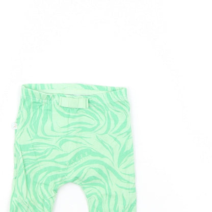 Baker Girls Green Animal Print  Capri Leggings Size 6-9 Months