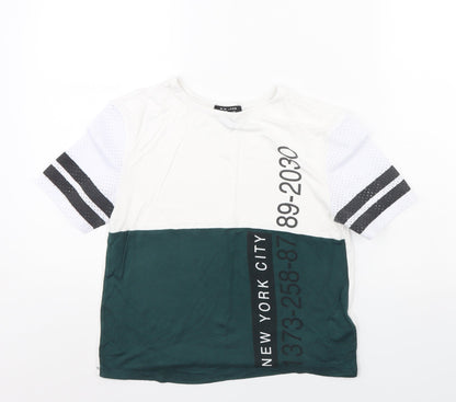 New Look Girls White   Cropped T-Shirt Size 9 Years