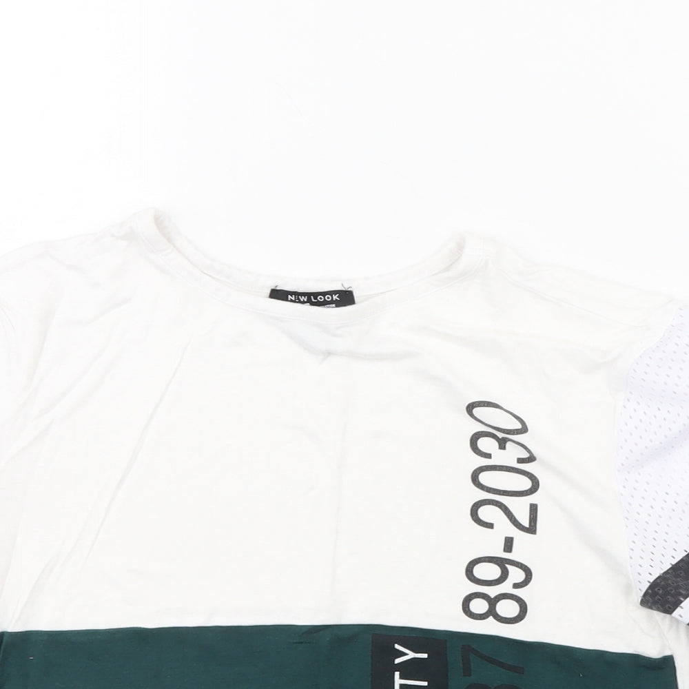 New Look Girls White   Cropped T-Shirt Size 9 Years