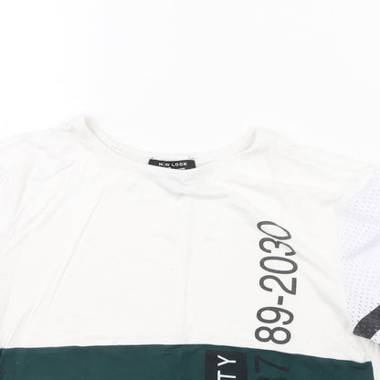 New Look Girls White   Cropped T-Shirt Size 9 Years