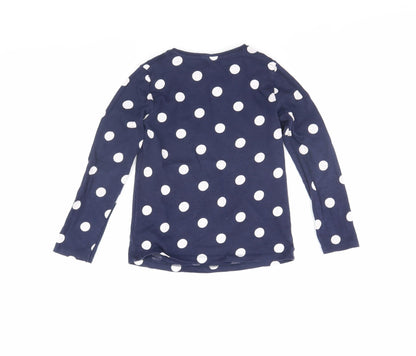 F&F Girls Blue Polka Dot  Basic T-Shirt Size 5 Years