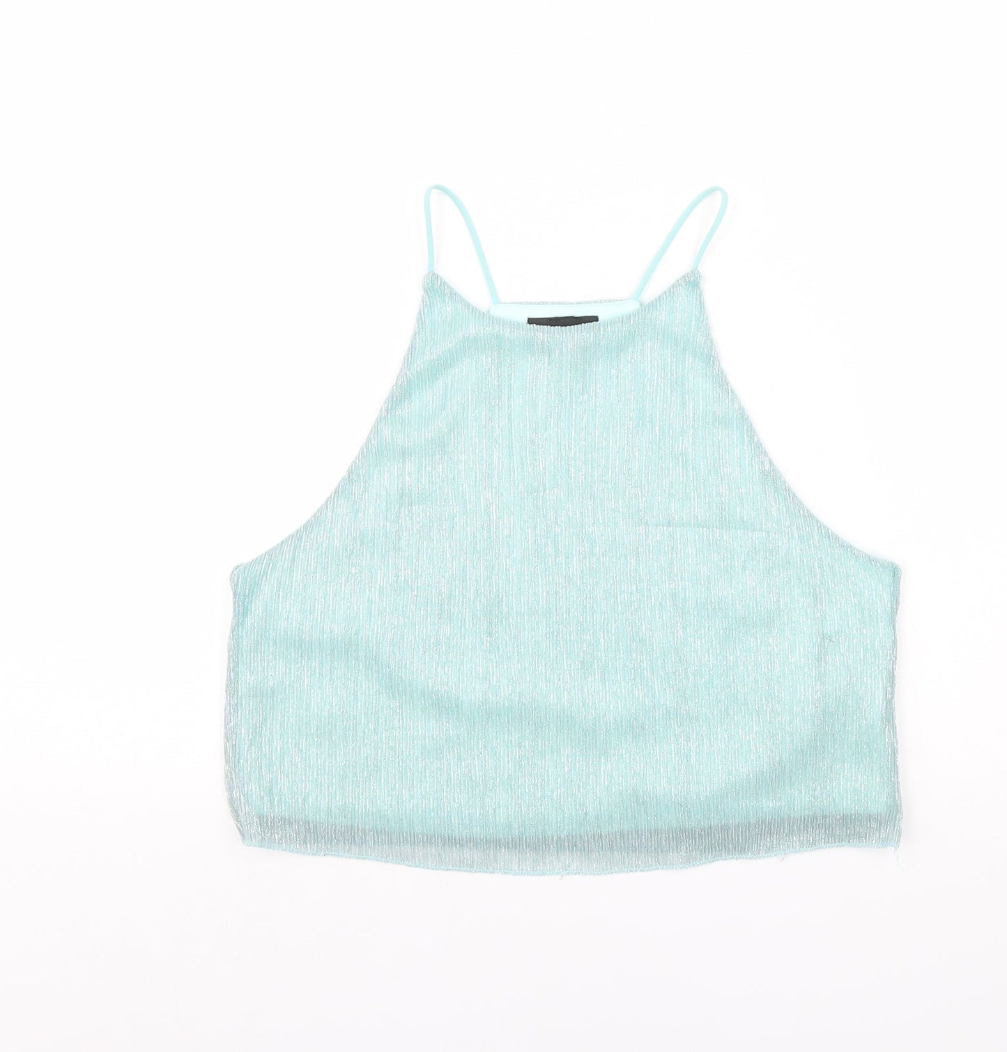 Womens UK Size 12 Topshop Green Cropped Tank