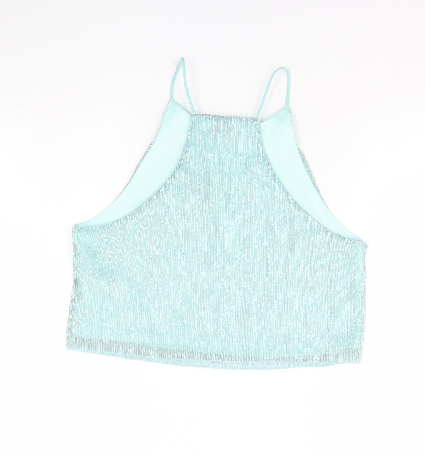 Womens UK Size 12 Topshop Green Cropped Tank