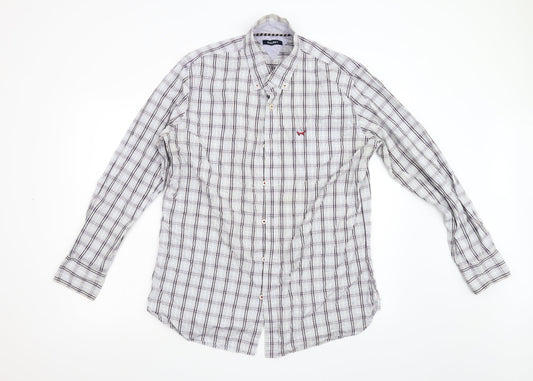 Wolsley Mens Blue Check   Button-Up Size L