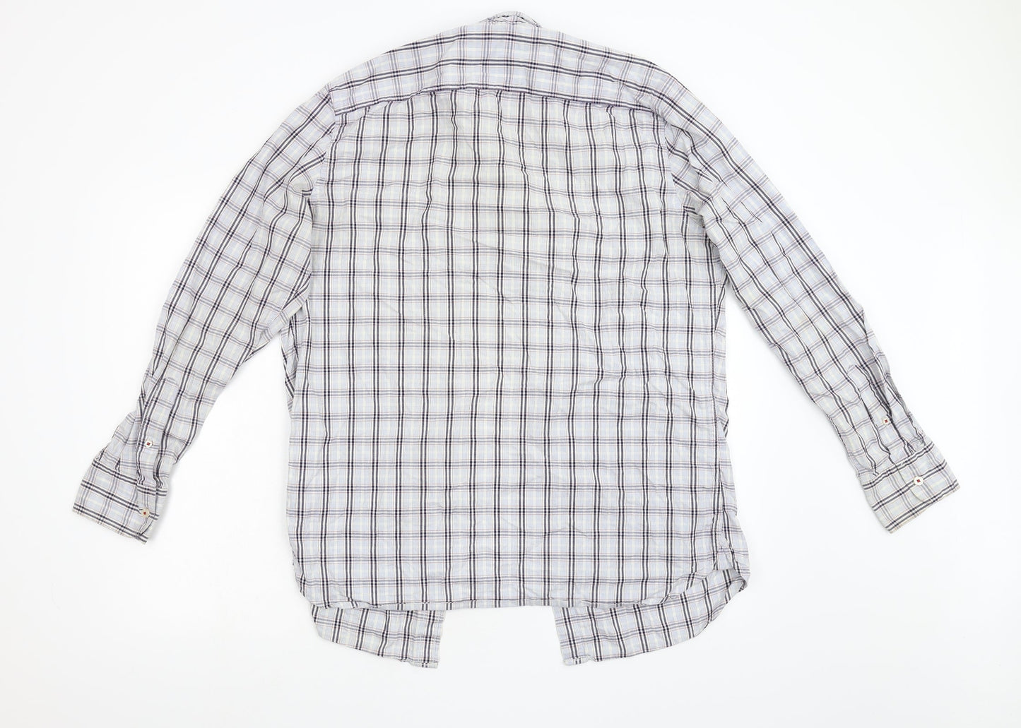 Wolsley Mens Blue Check   Button-Up Size L