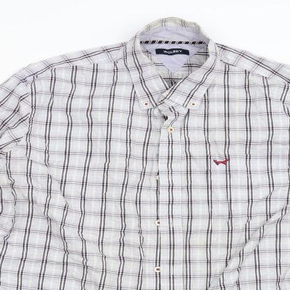 Wolsley Mens Blue Check   Button-Up Size L