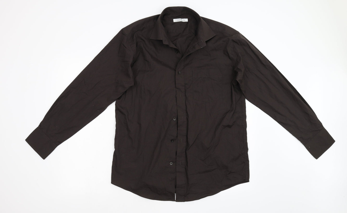 Primark Mens Brown    Button-Up Size 15.5