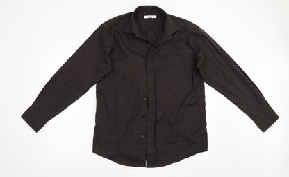 Primark Mens Brown    Button-Up Size 15.5