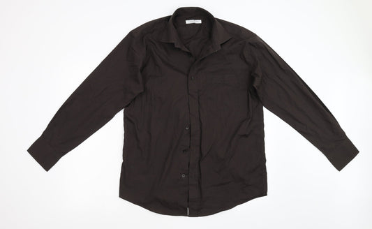 Primark Mens Brown    Button-Up Size 15.5