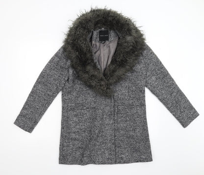 Womens UK Size 8 New Look Grey Overcoat