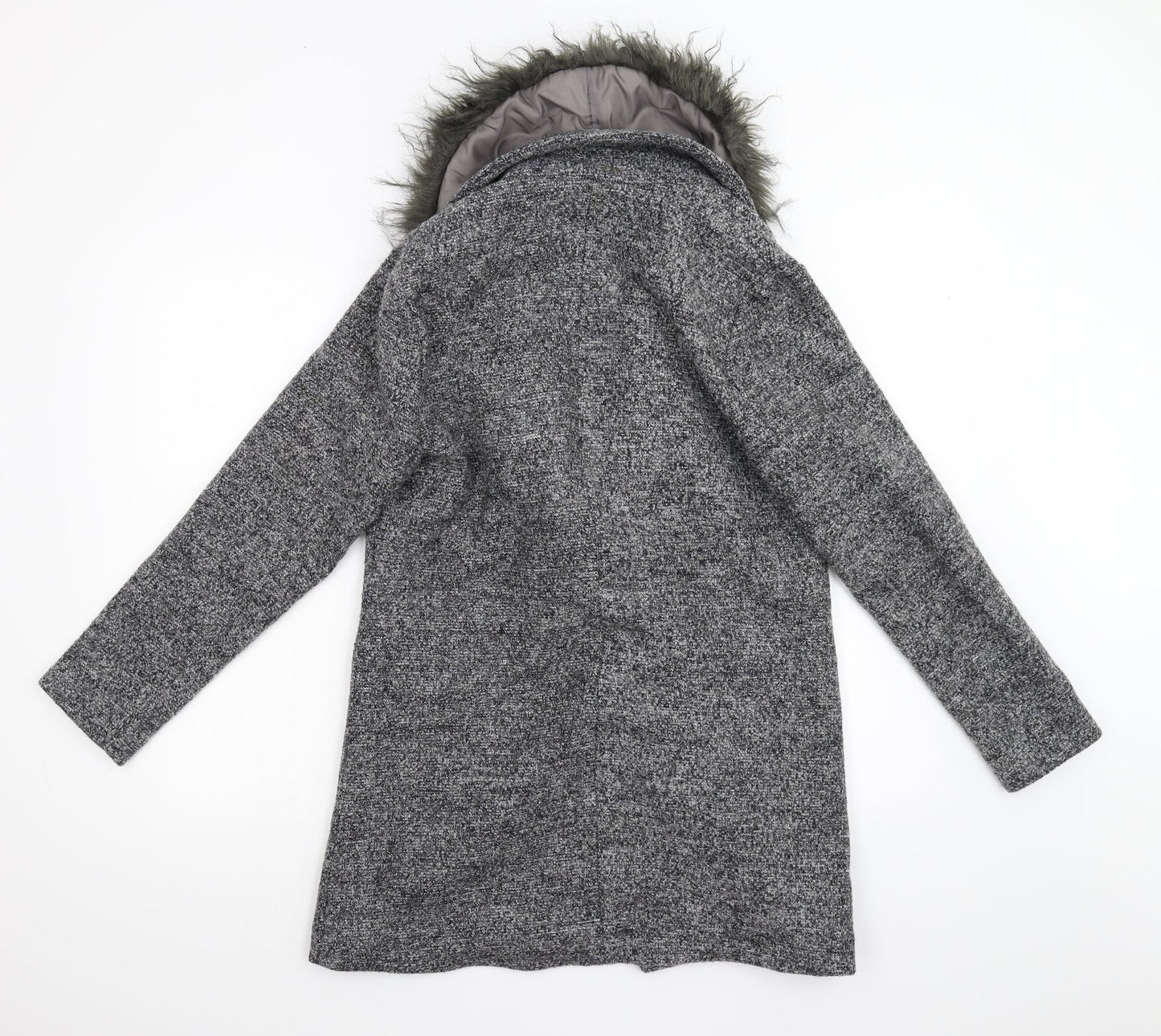 Womens UK Size 8 New Look Grey Overcoat