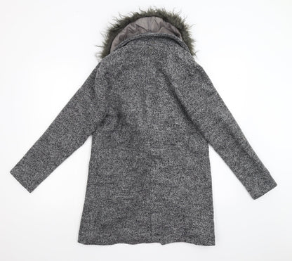 Womens UK Size 8 New Look Grey Overcoat