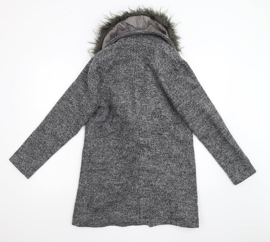 Womens UK Size 8 New Look Grey Overcoat