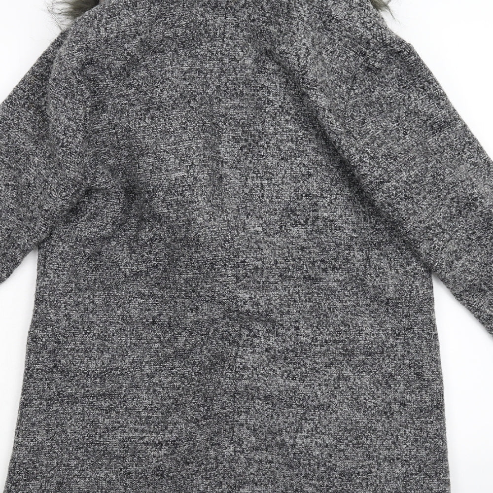 Womens UK Size 8 New Look Grey Overcoat