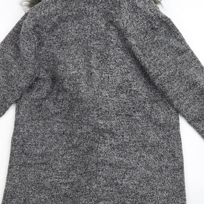 Womens UK Size 8 New Look Grey Overcoat