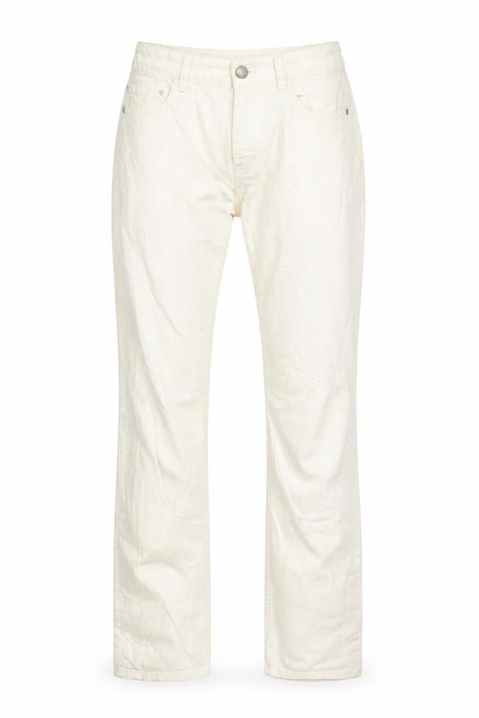 Womens UK Size 10 FC Jeans Slim Fit Straight Ivory Jeans
