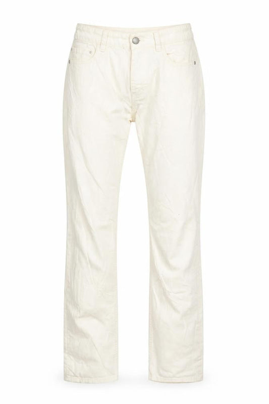 Front view of FC Jeans women’s ivory straight jeans, size UK 10, 29-inch leg