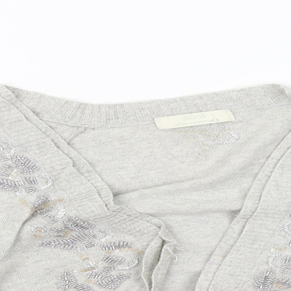 Womens UK Size 14 Marks and Spencer Grey Cardigan Jumper