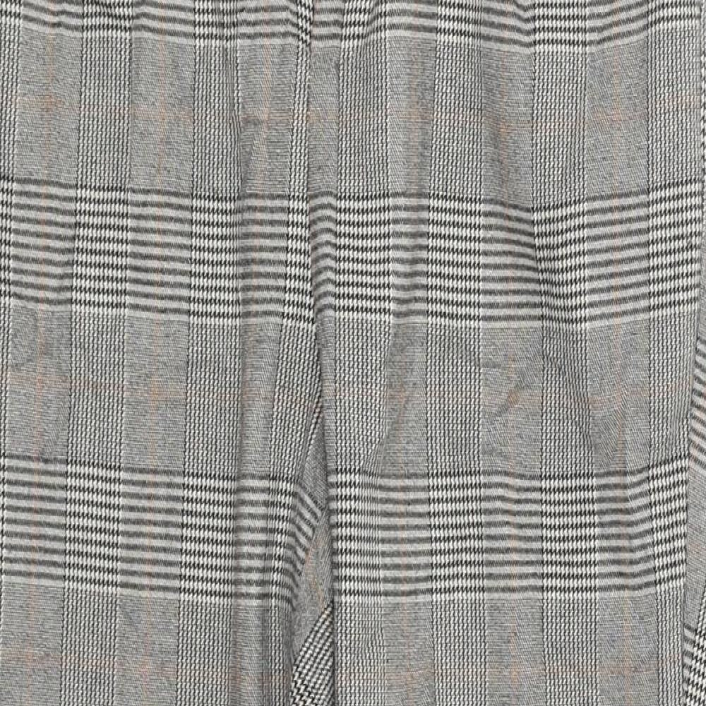 Stradavarius Womens Beige Check  Capri Trousers Size L L25 in