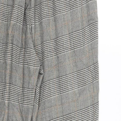 Stradavarius Womens Beige Check  Capri Trousers Size L L25 in