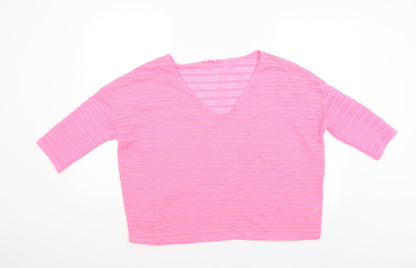 Womens UK Size 14 NEXT Pink Basic Blouse