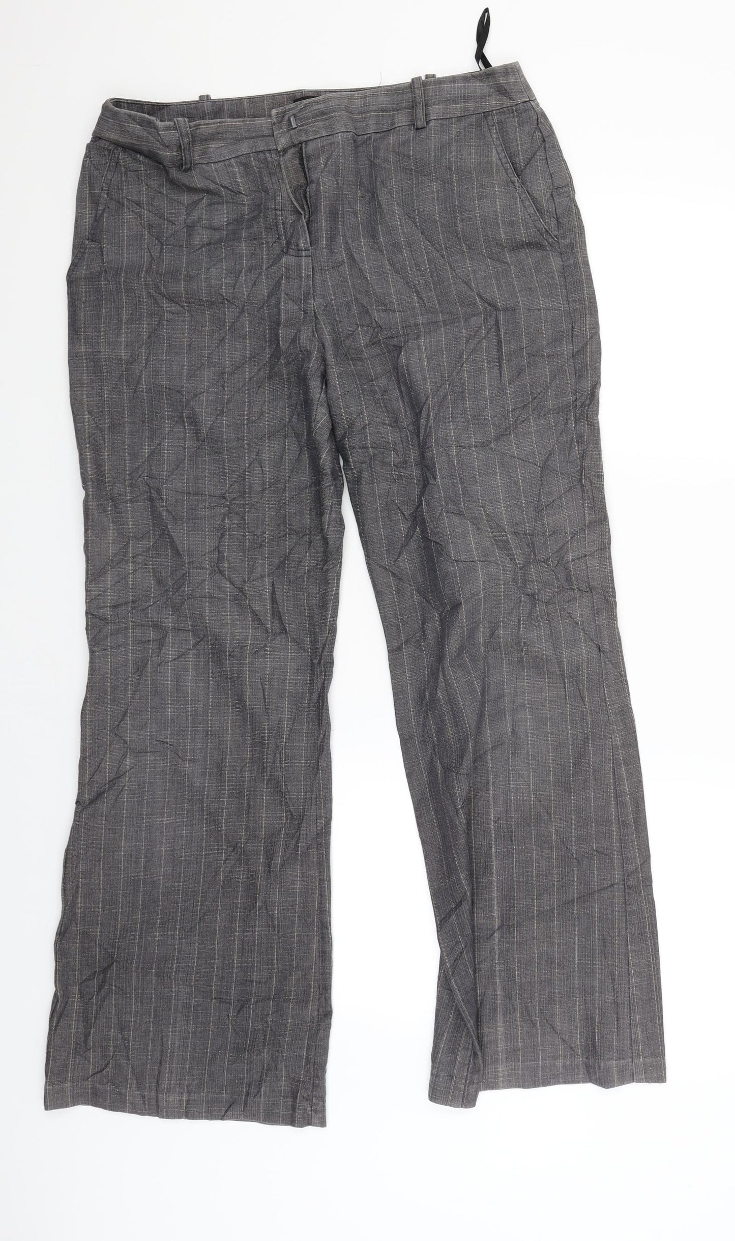 Princples Womens Grey Check  Trousers  Size 32 L27 in