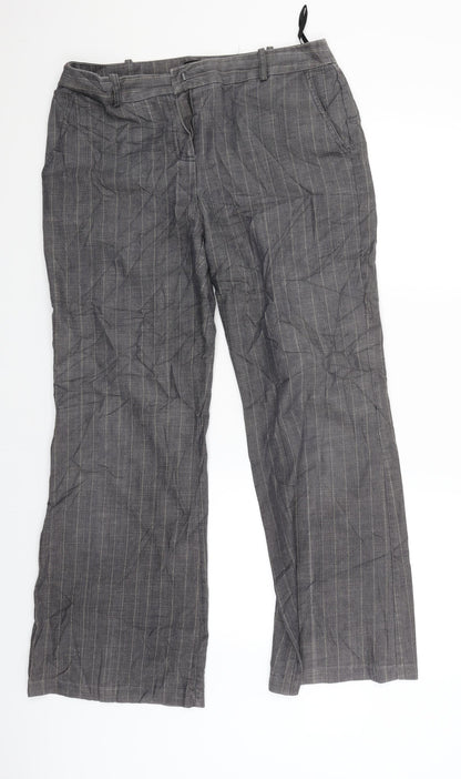 Princples Womens Grey Check  Trousers  Size 32 L27 in