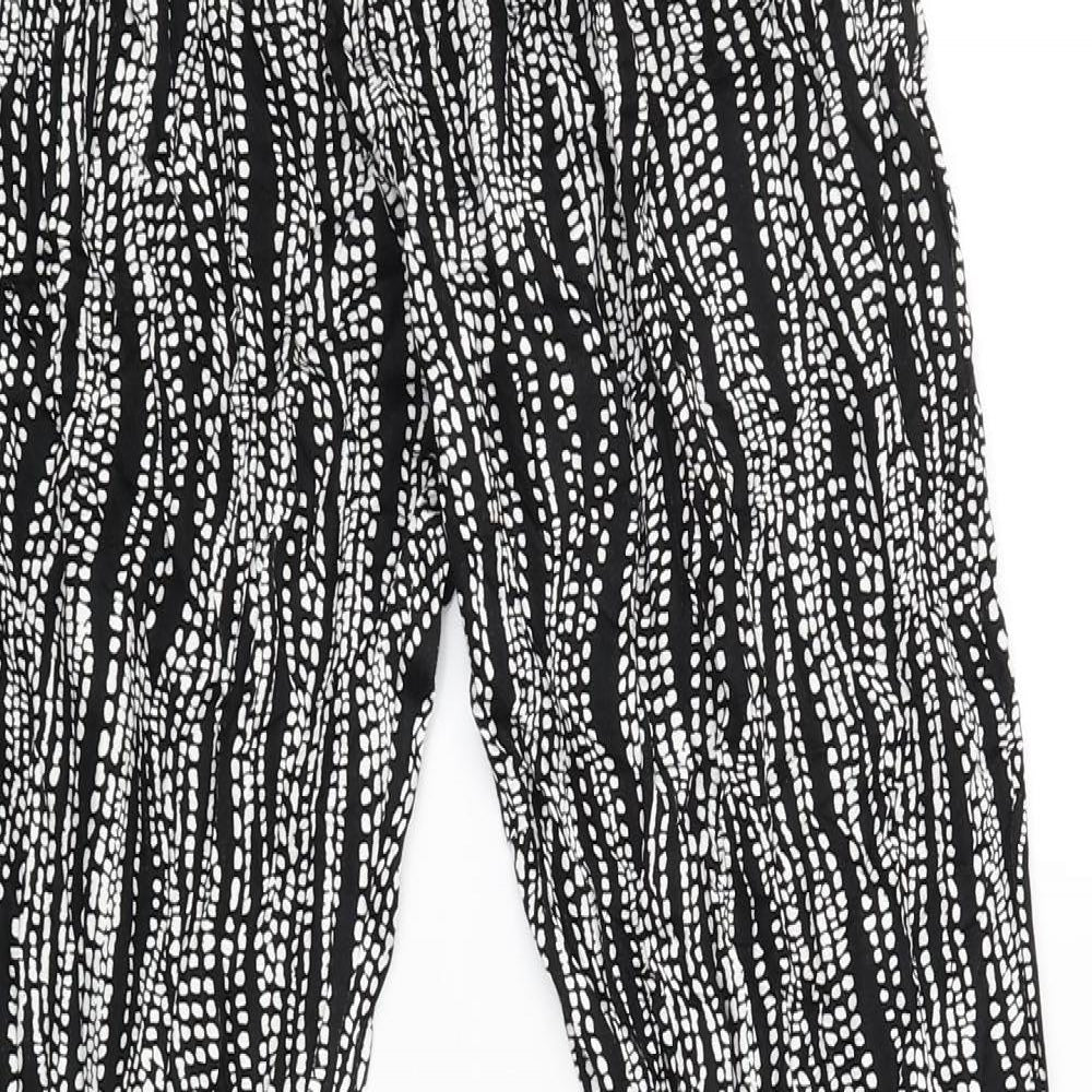 F&F Womens Black Striped  Jogger Trousers Size 8 L26 in