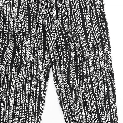 F&F Womens Black Striped  Jogger Trousers Size 8 L26 in