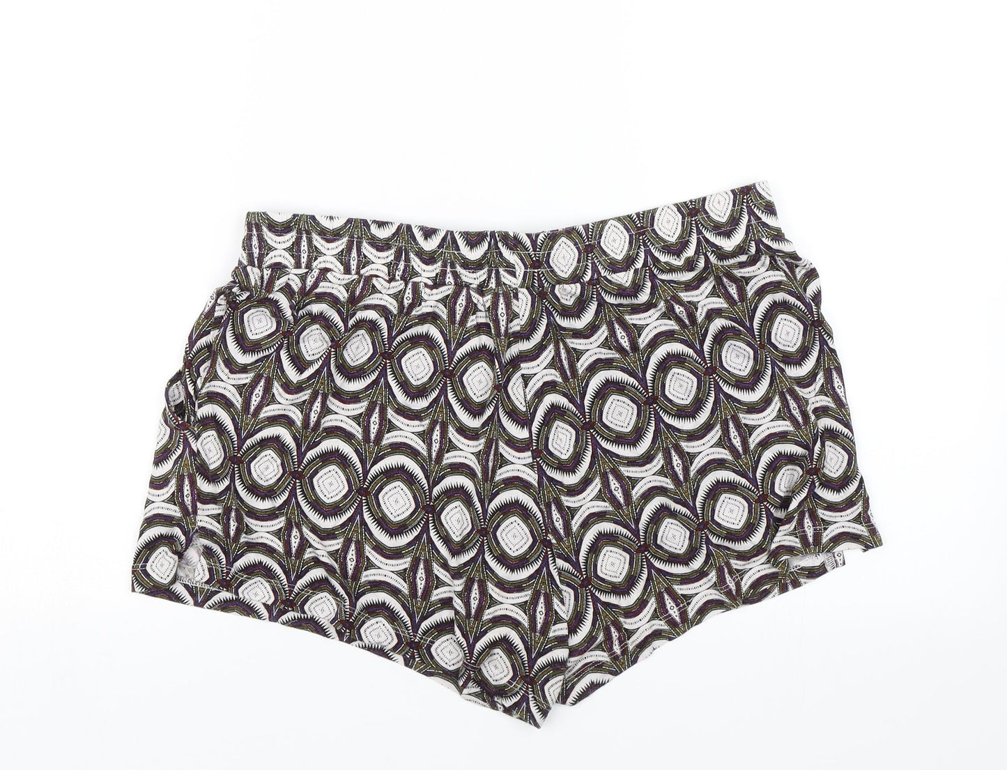 H&M Womens Multicoloured Geometric  Culotte Shorts Size M
