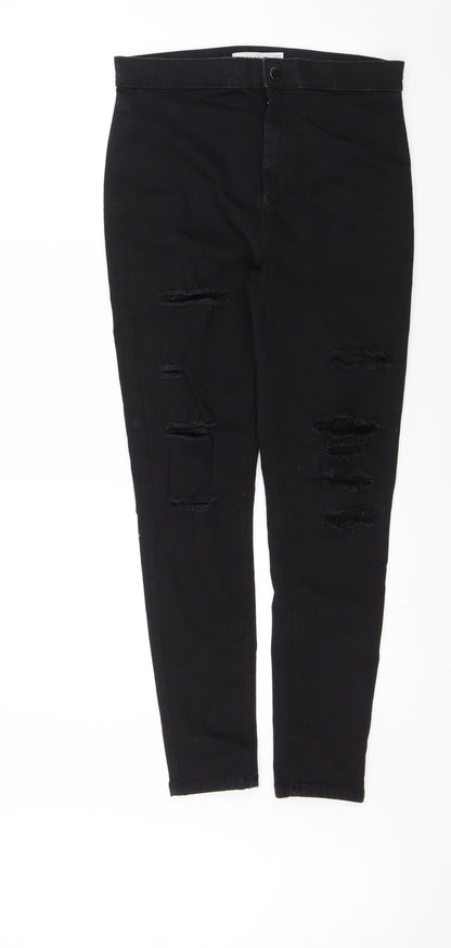Topshop Womens Black  Denim Skinny Jeans Size 28 in L25 in