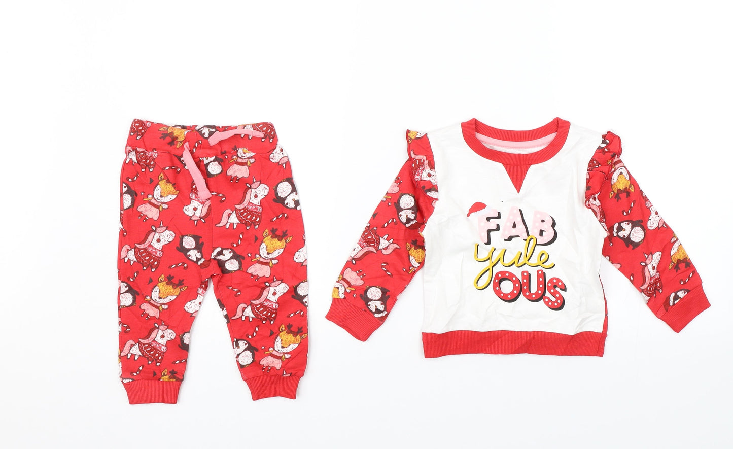 Studio Baby Baby Red   Trousers Set Outfit/Set Size 6-9 Months
