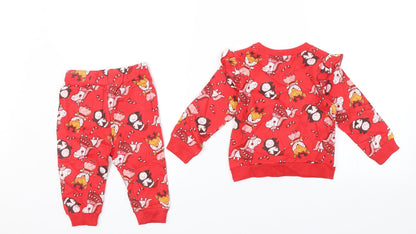 Studio Baby Baby Red   Trousers Set Outfit/Set Size 6-9 Months