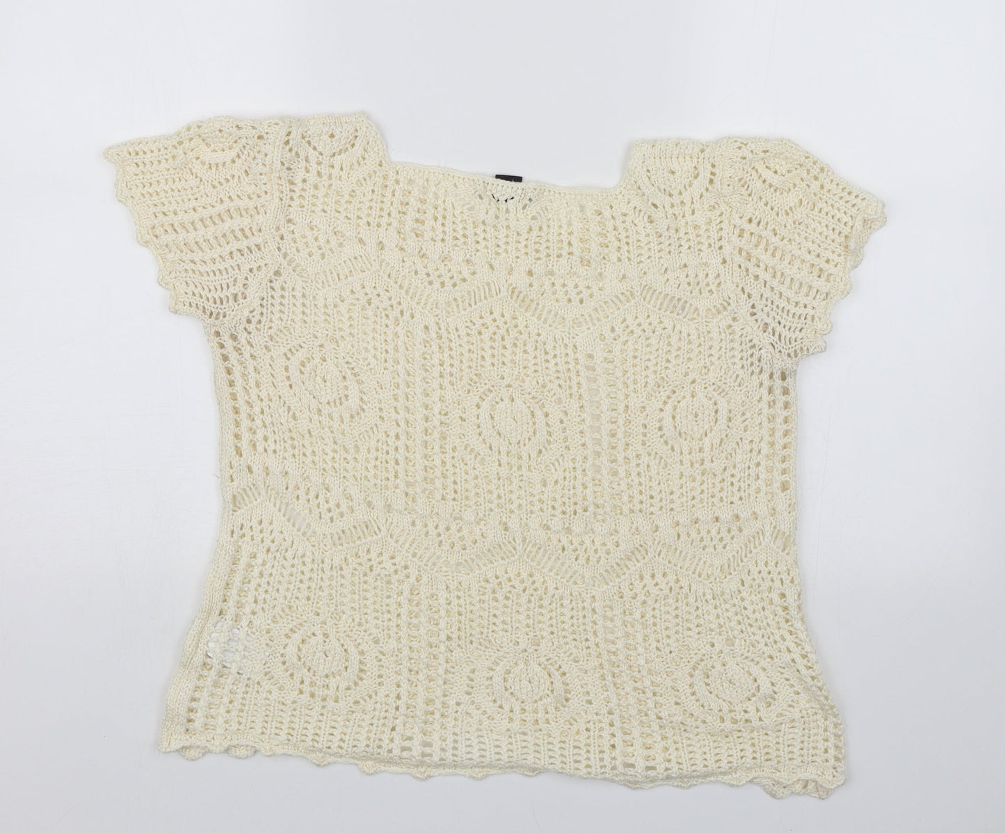 Womens UK Size M H&M Ivory Basic Blouse