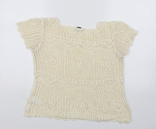 Womens UK Size M H&M Ivory Basic Blouse