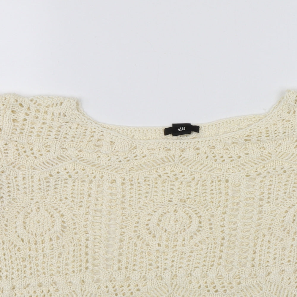 Womens UK Size M H&M Ivory Basic Blouse