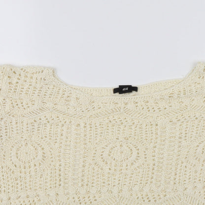 Womens UK Size M H&M Ivory Basic Blouse