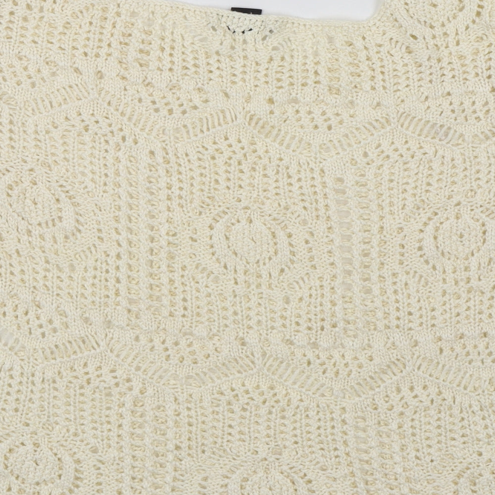 Womens UK Size M H&M Ivory Basic Blouse