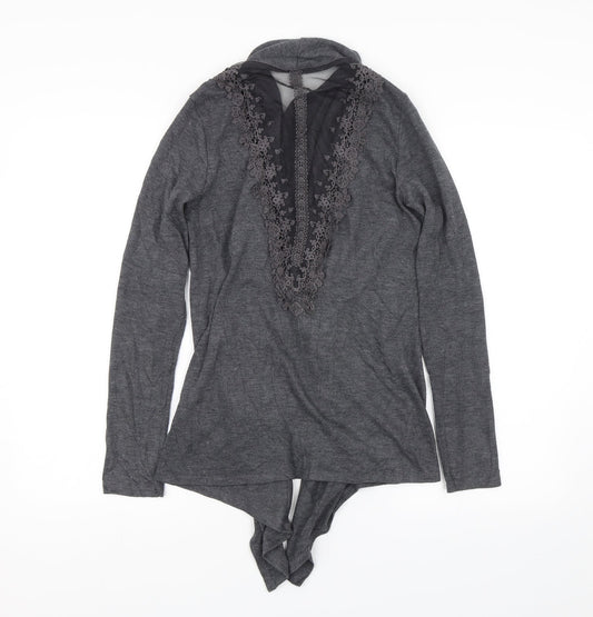 Womens UK Size S Preworn Grey Cardigan Jumper