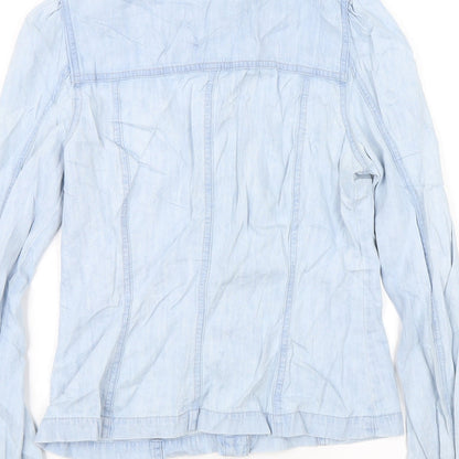 Womens UK Size 8 Miss Selfridge Blue Basic Button-Up