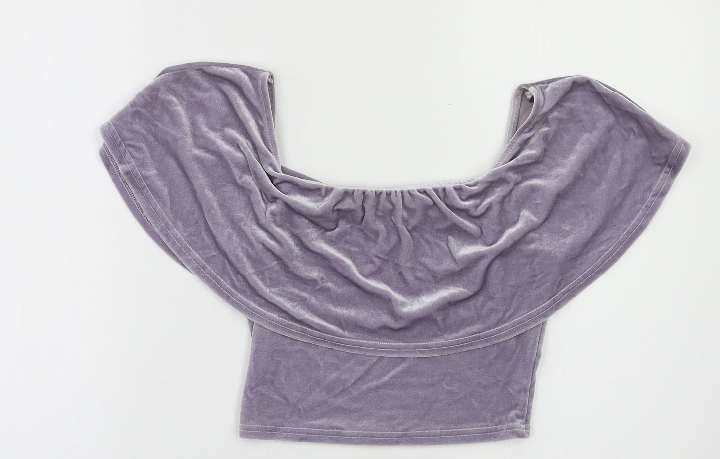 Womens UK Size 6 River Island Grey Cropped Blouse