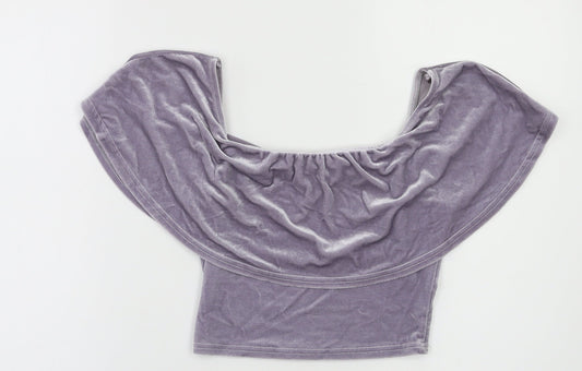 Womens UK Size 6 River Island Grey Cropped Blouse