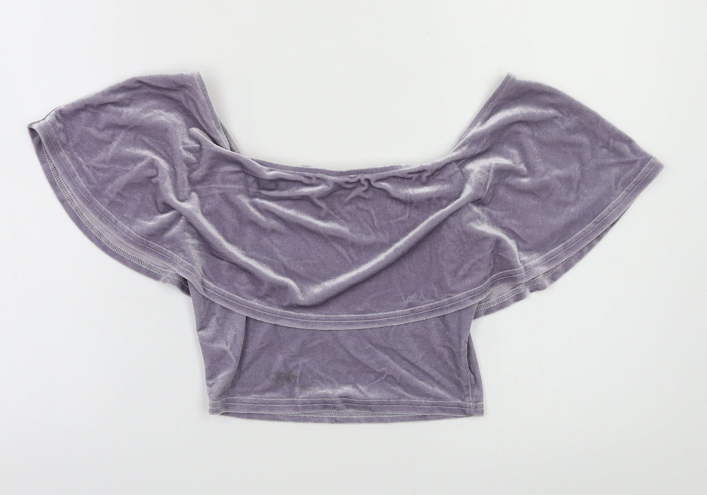 Womens UK Size 6 River Island Grey Cropped Blouse