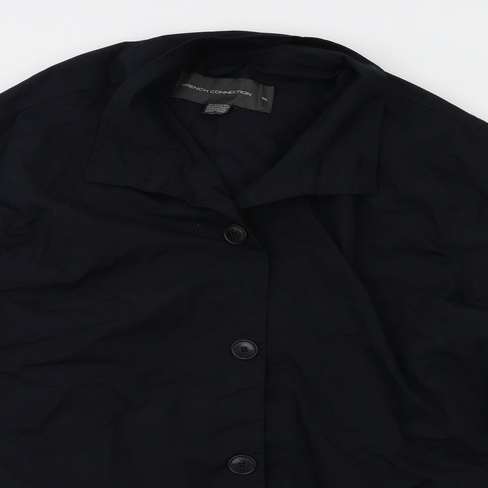 Womens UK Size XL French Connection Black Pea Coat