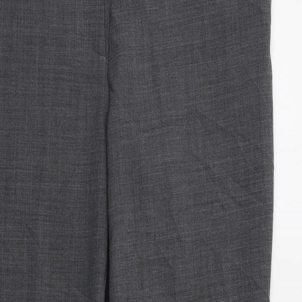 Womens UK Size 14 Preworn Regular Fit Dress Pants Grey Trousers