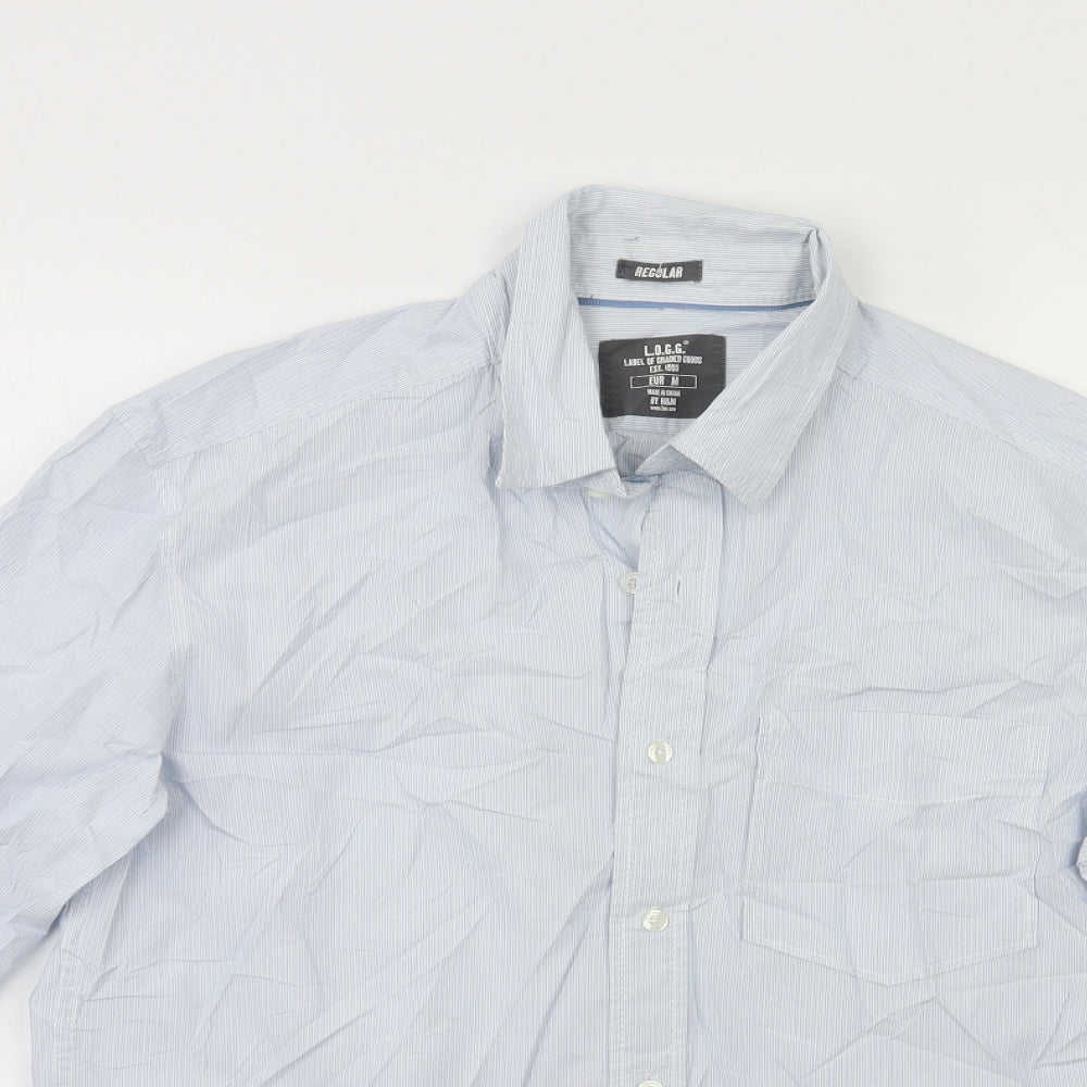 Mens UK Collar Size M H&M Smart Blue  Dress Shirt