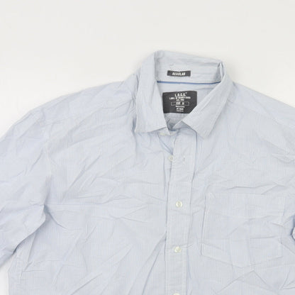 Mens UK Collar Size M H&M Smart Blue  Dress Shirt