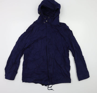 Womens UK Size M Preworn Blue Parka Coat